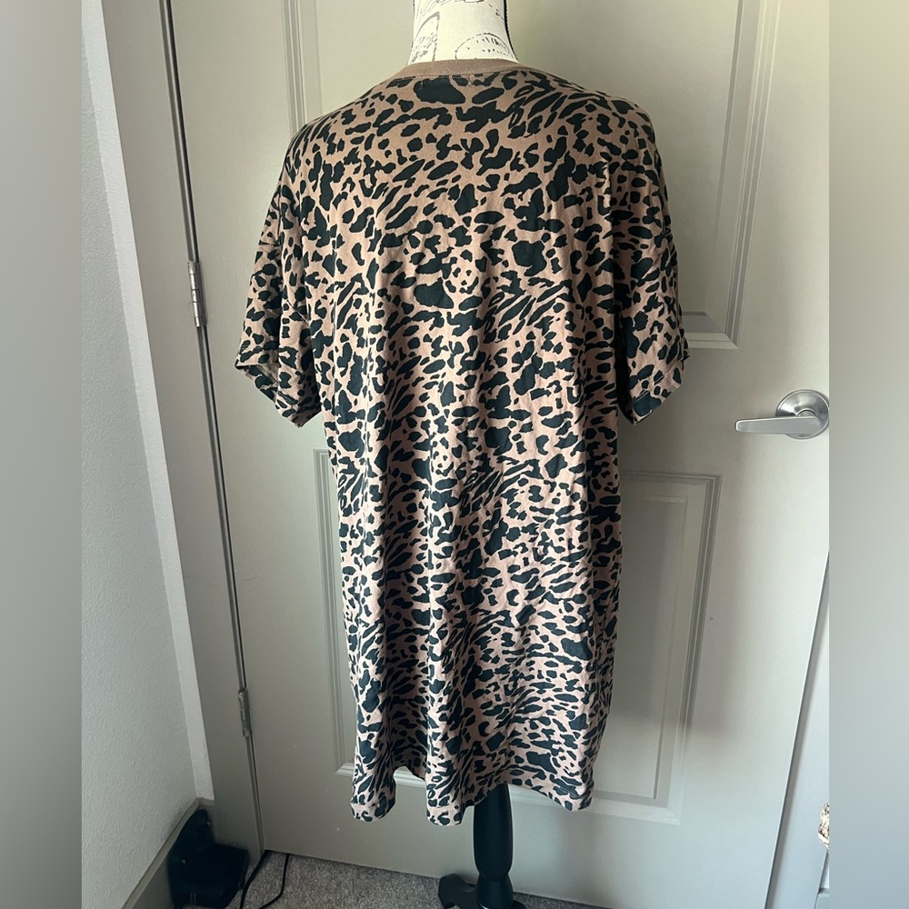 BP. Brown Leopard Print T Shirt Dress - Picture 3 of 7